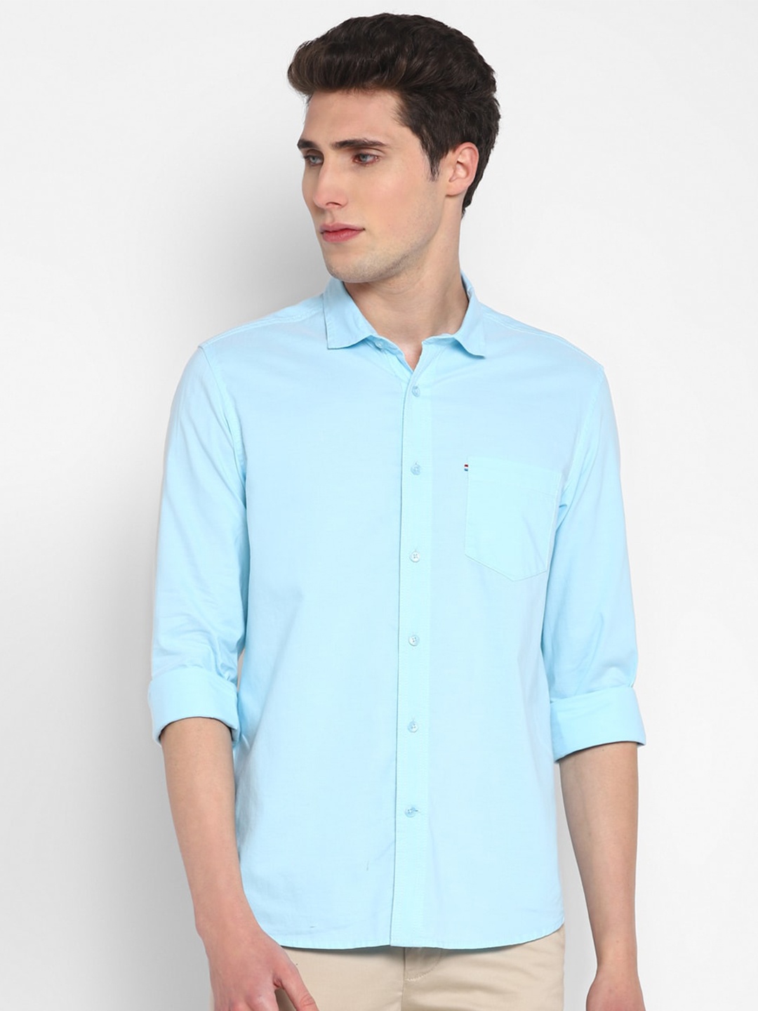 

Red Chief Slim Fit Spread Collar Cotton Casual Shirt, Blue