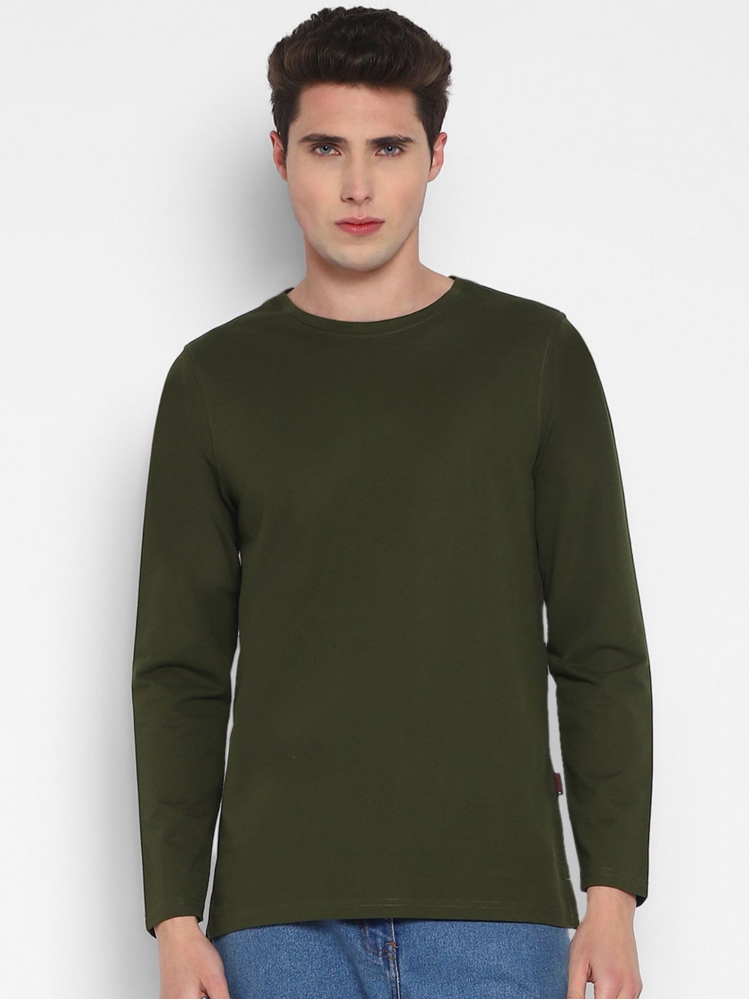 

Red Chief Round Neck Cotton T-shirt, Olive