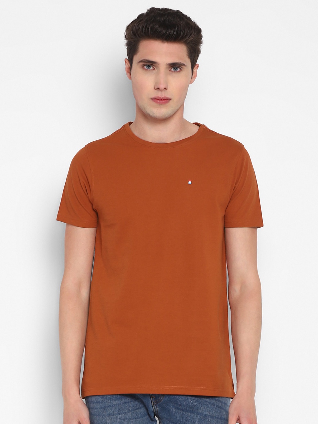 

Red Chief Round Neck Cotton T-shirt, Rust
