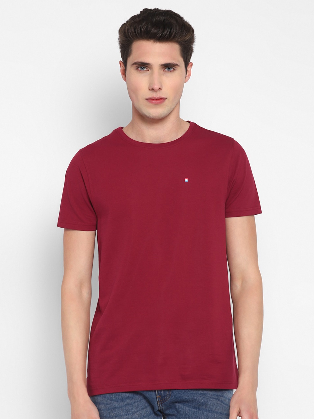 

Red Chief Round Neck Cotton T-shirt, Maroon