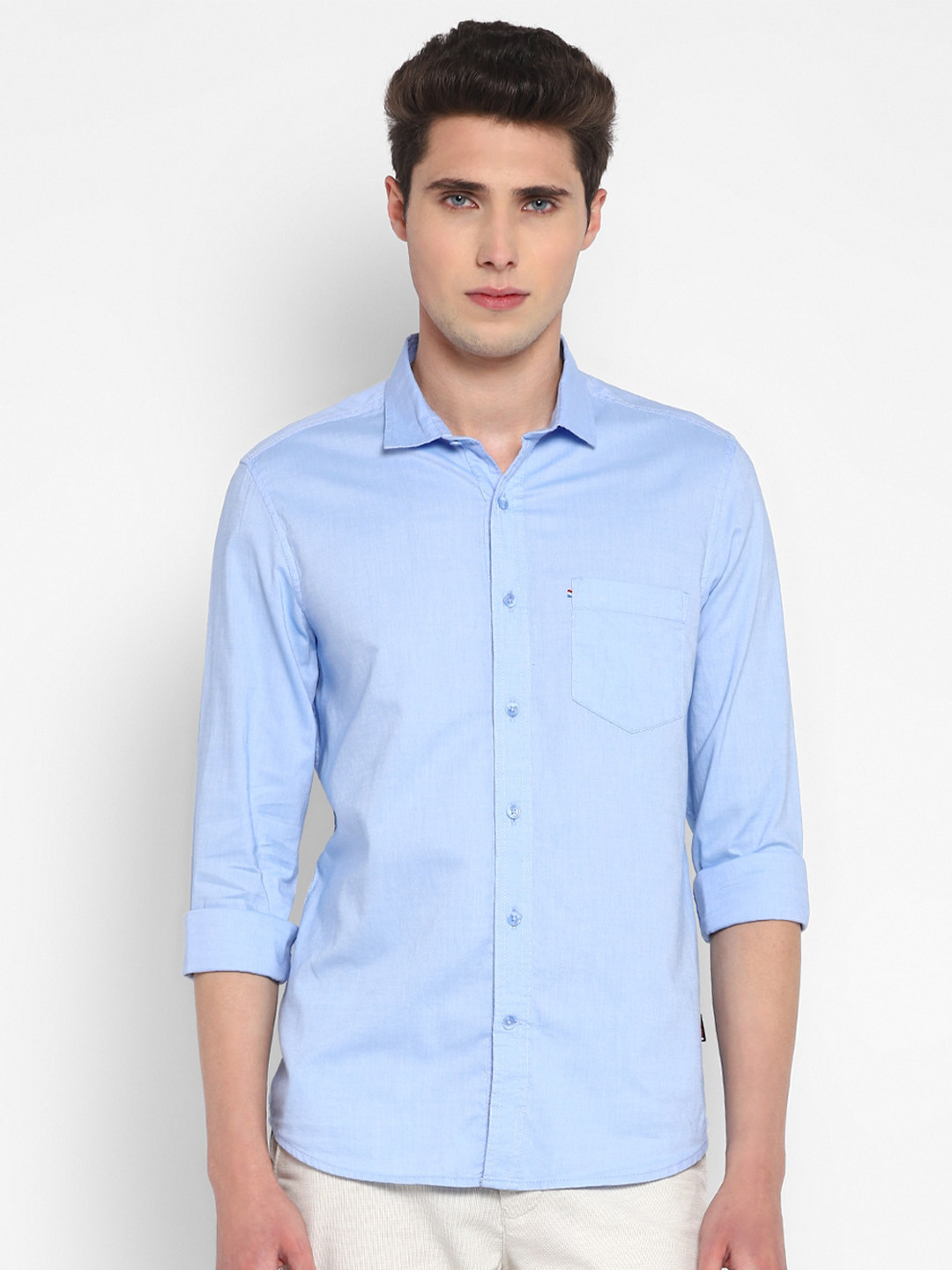 

Red Chief Slim Fit Casual Cotton Shirt, Blue