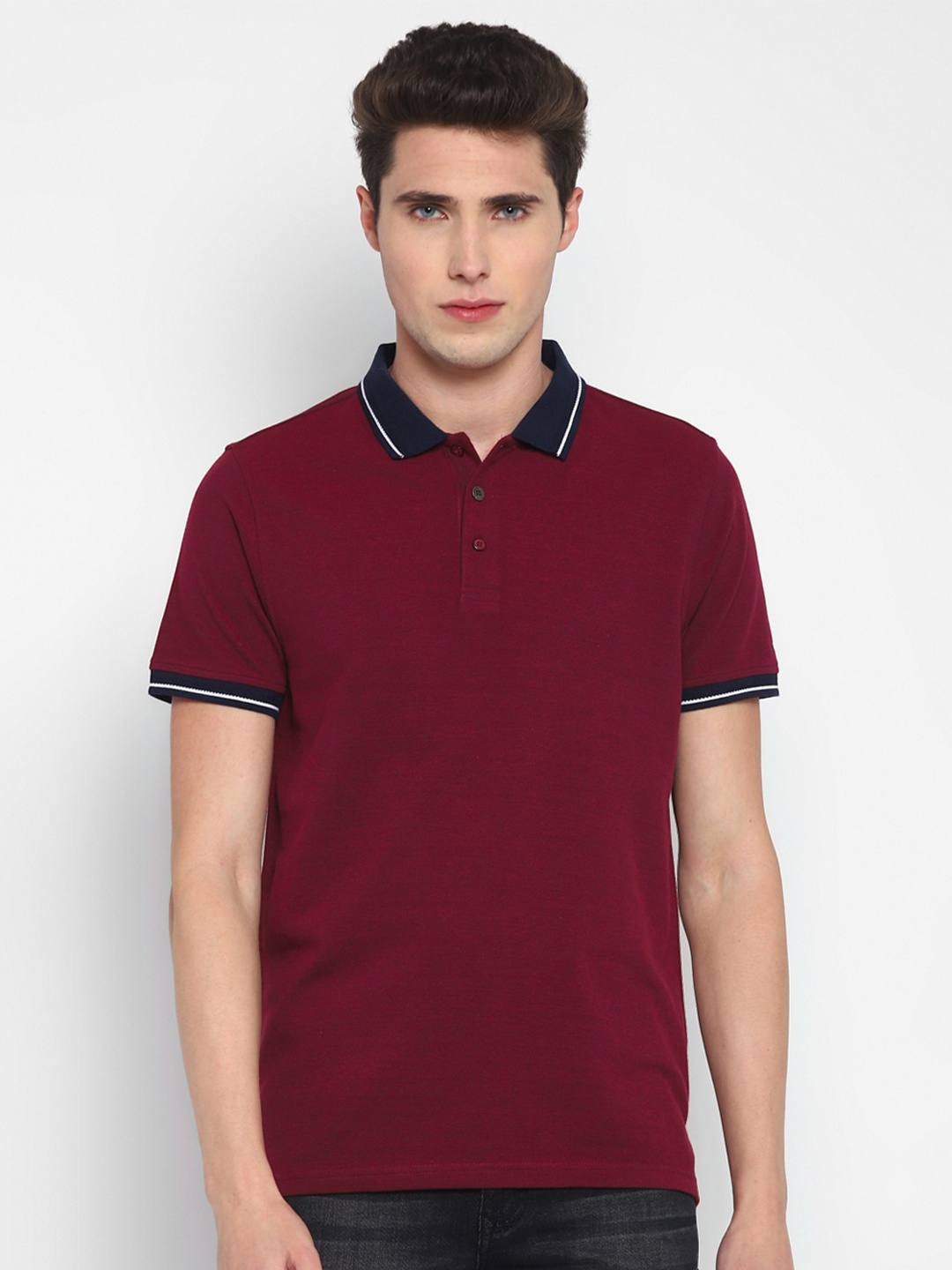 

Red Chief Polo Collar Short Sleeves Cotton T-shirt, Maroon