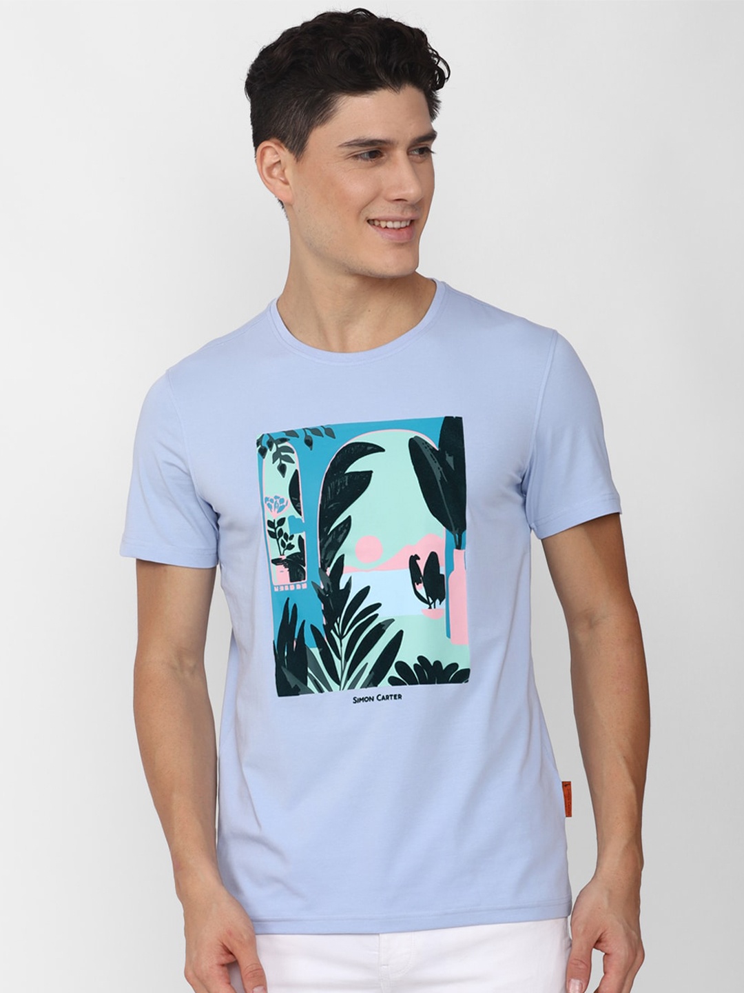 

SIMON CARTER LONDON Graphic Printed Slim Fit T-shirt, Blue