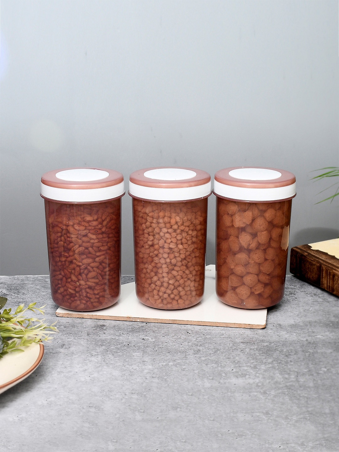 

Kuber Industries Brown 12 Pcs Containers With Spoons 1.5 L Each