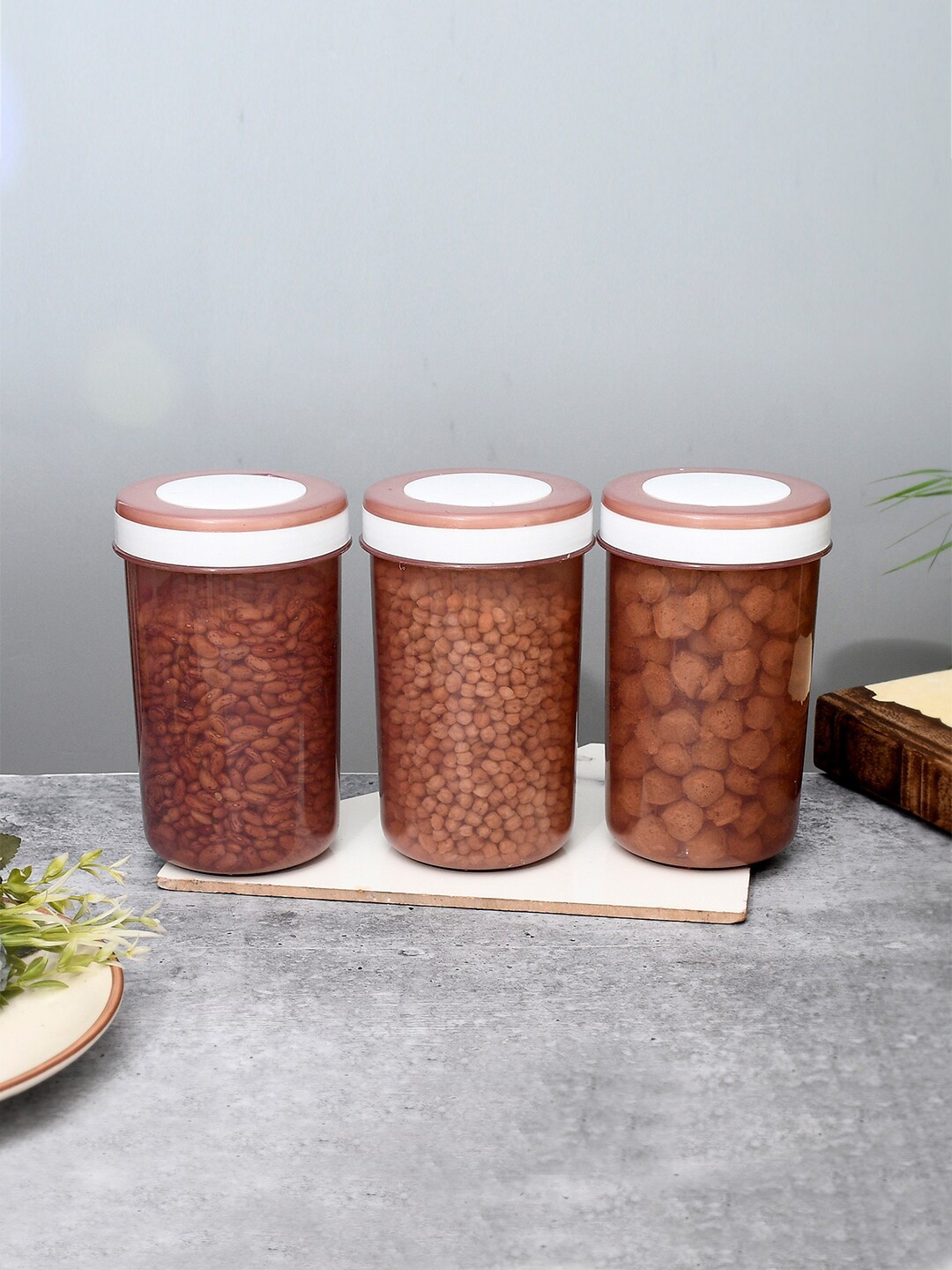

Kuber Industries Brown 6 Pcs Storage Containers With Spoons 500 ml Each