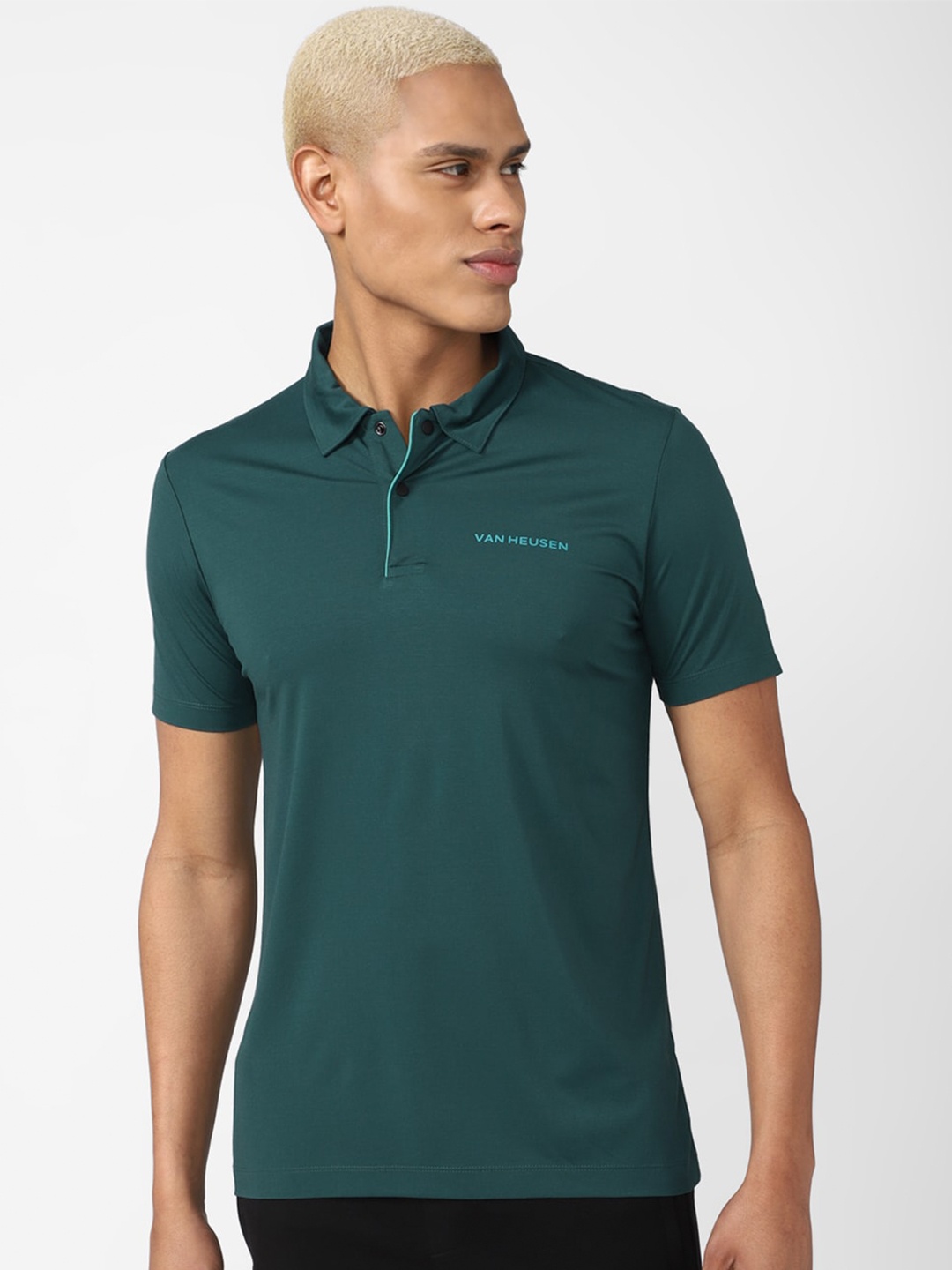 

Van Heusen Men Polo Collar Training T-shirt, Green