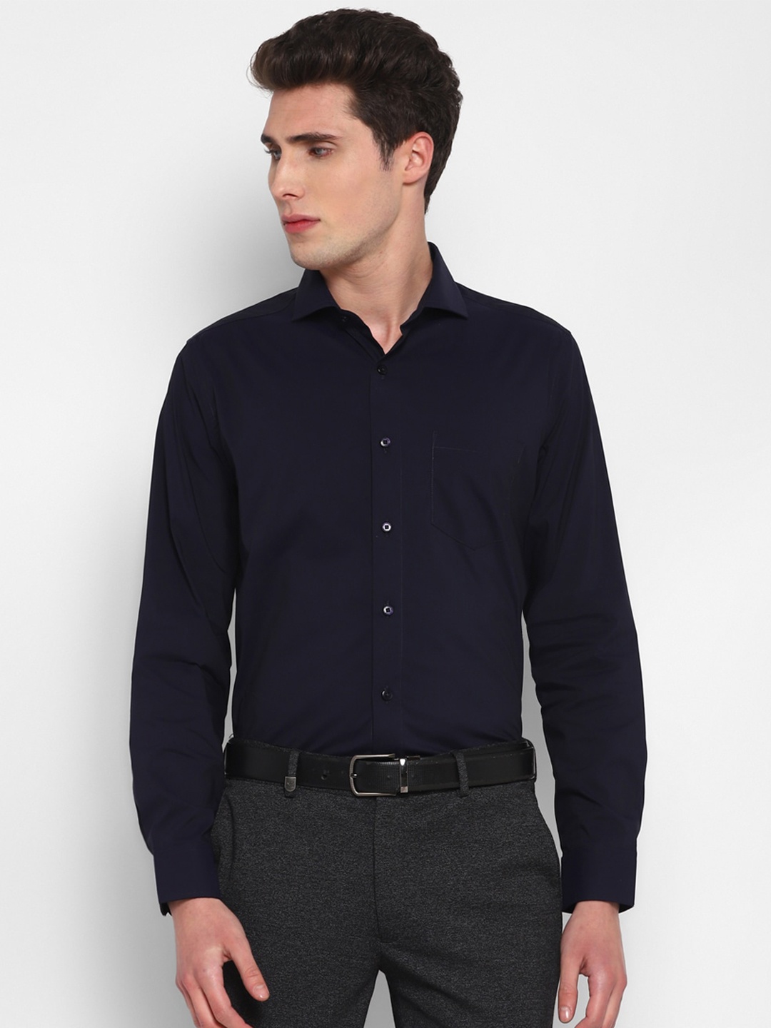 

TOP BRASS Regular Fit Cotton Formal Shirt, Blue