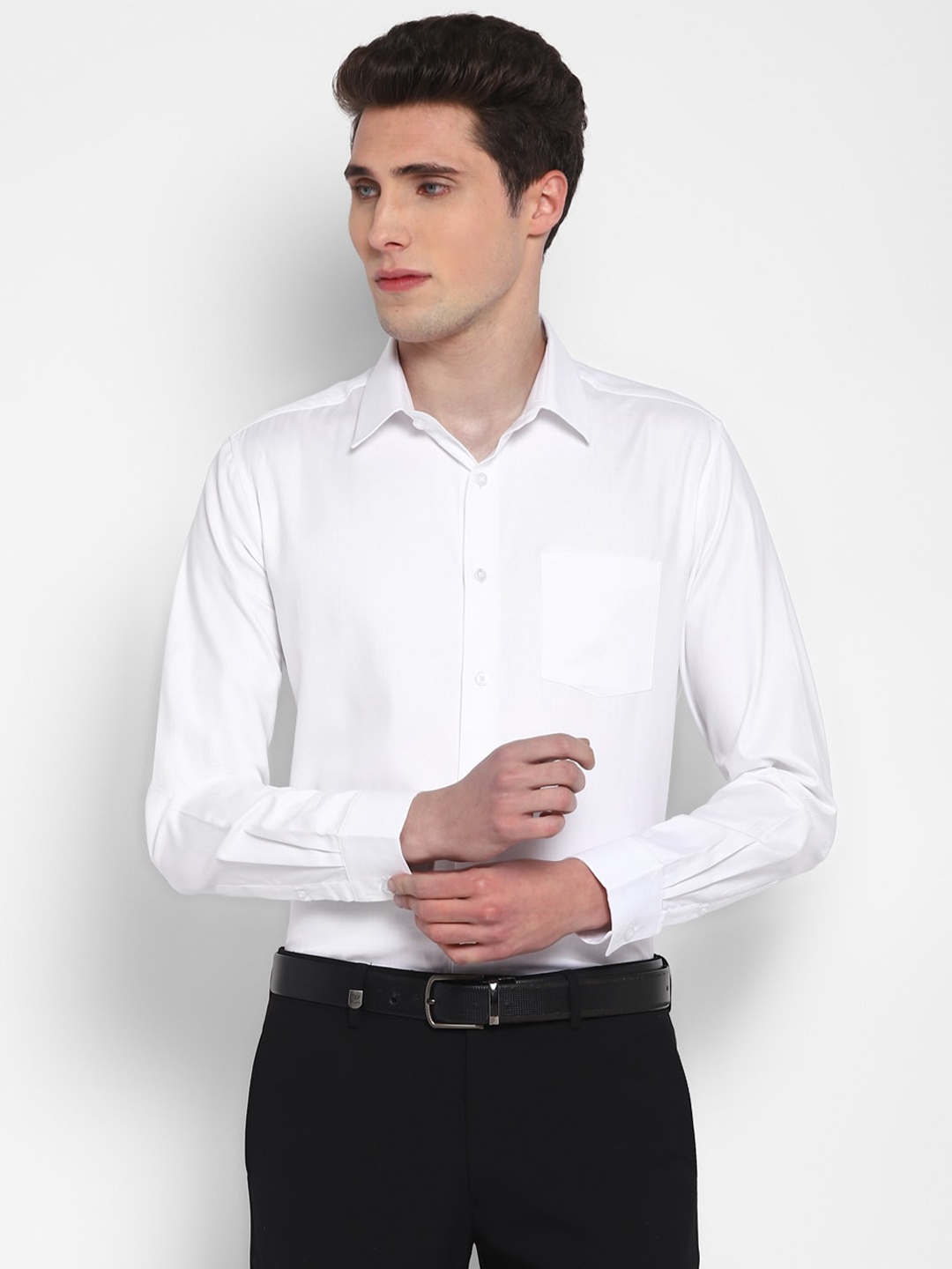 

TOP BRASS Cotton Long Sleeves Formal Shirt, White