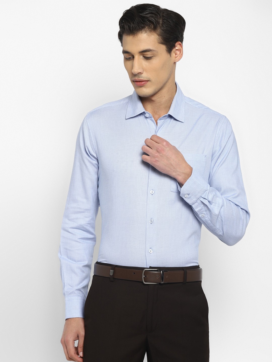 

TOP BRASS Men Formal Cotton Shirt, White