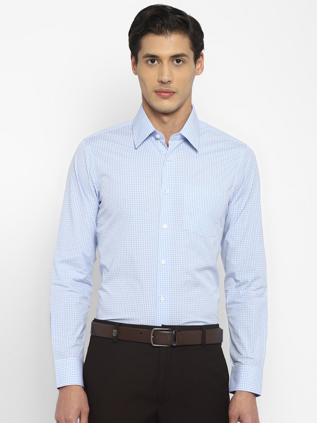 

TOP BRASS Checks Pure Cotton Formal Shirt, White