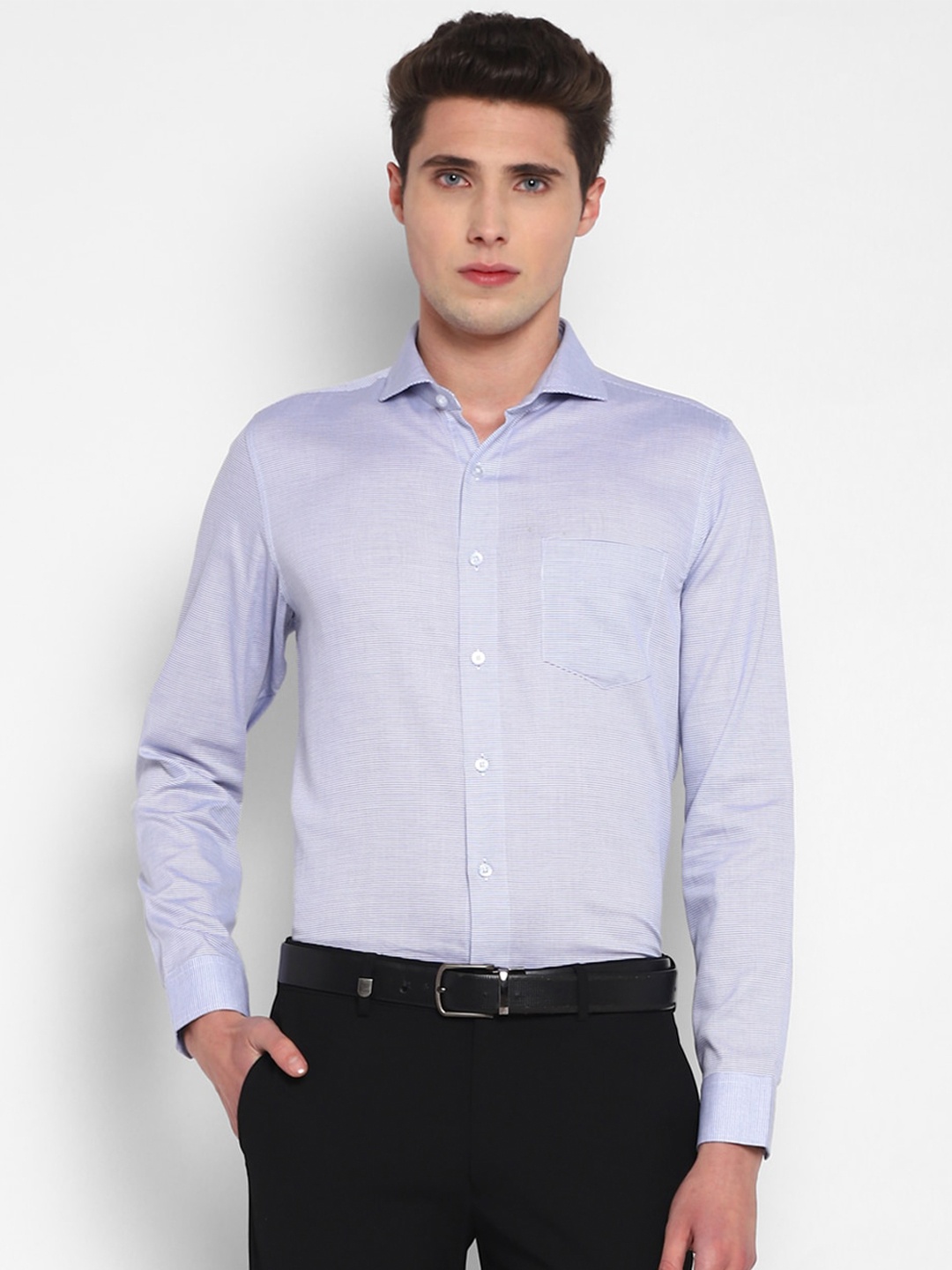 

TOP BRASS Micro Ditsy Printed Formal Cotton Shirt, Blue