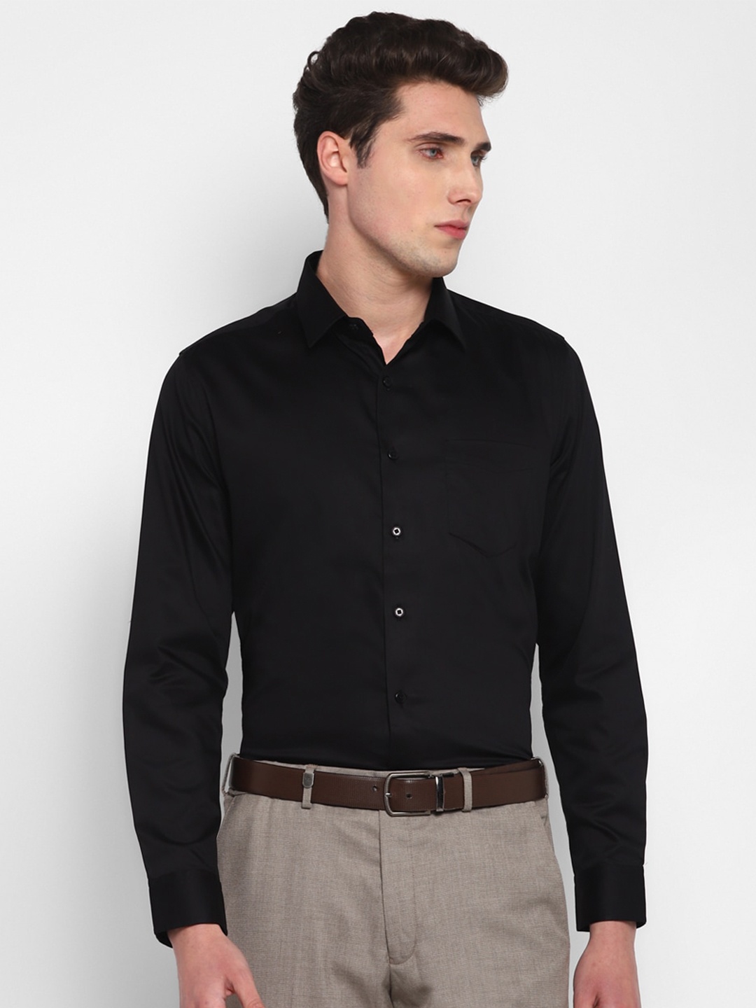 

TOP BRASS Formal Cotton Shirt, Black