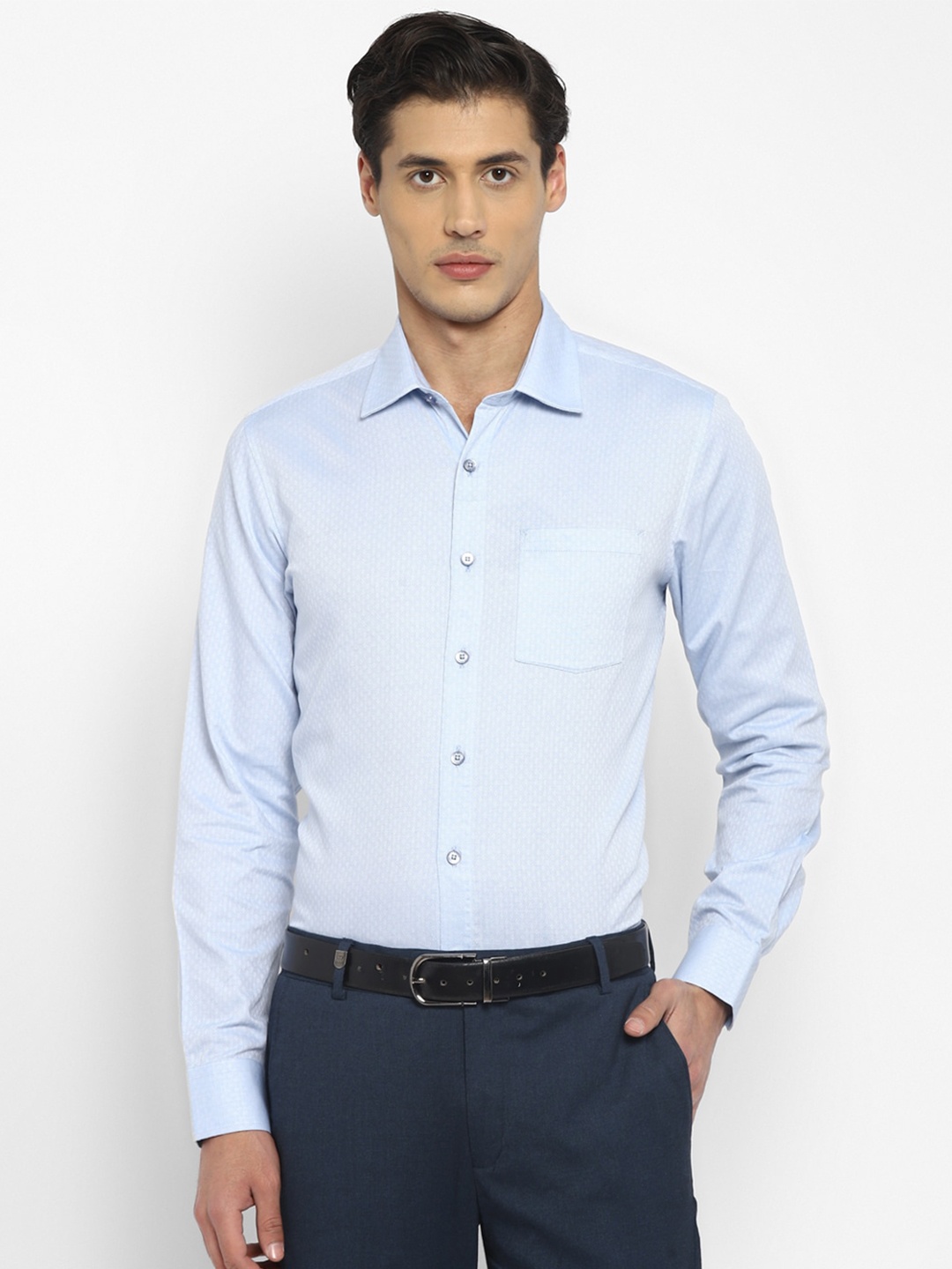 

TOP BRASS Men Cotton Regular Fit Formal Shirt, Blue