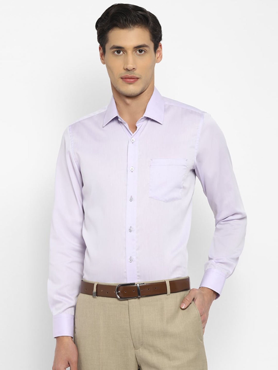 

TOP BRASS Men Cotton Formal Shirt, Lavender