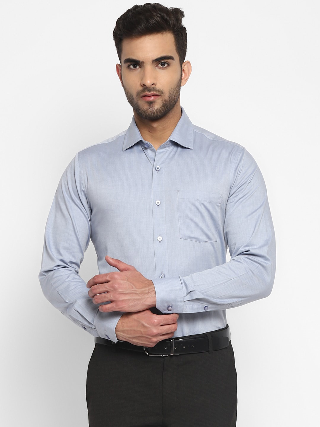

TOP BRASS Regular Fit Formal Shirt, Blue