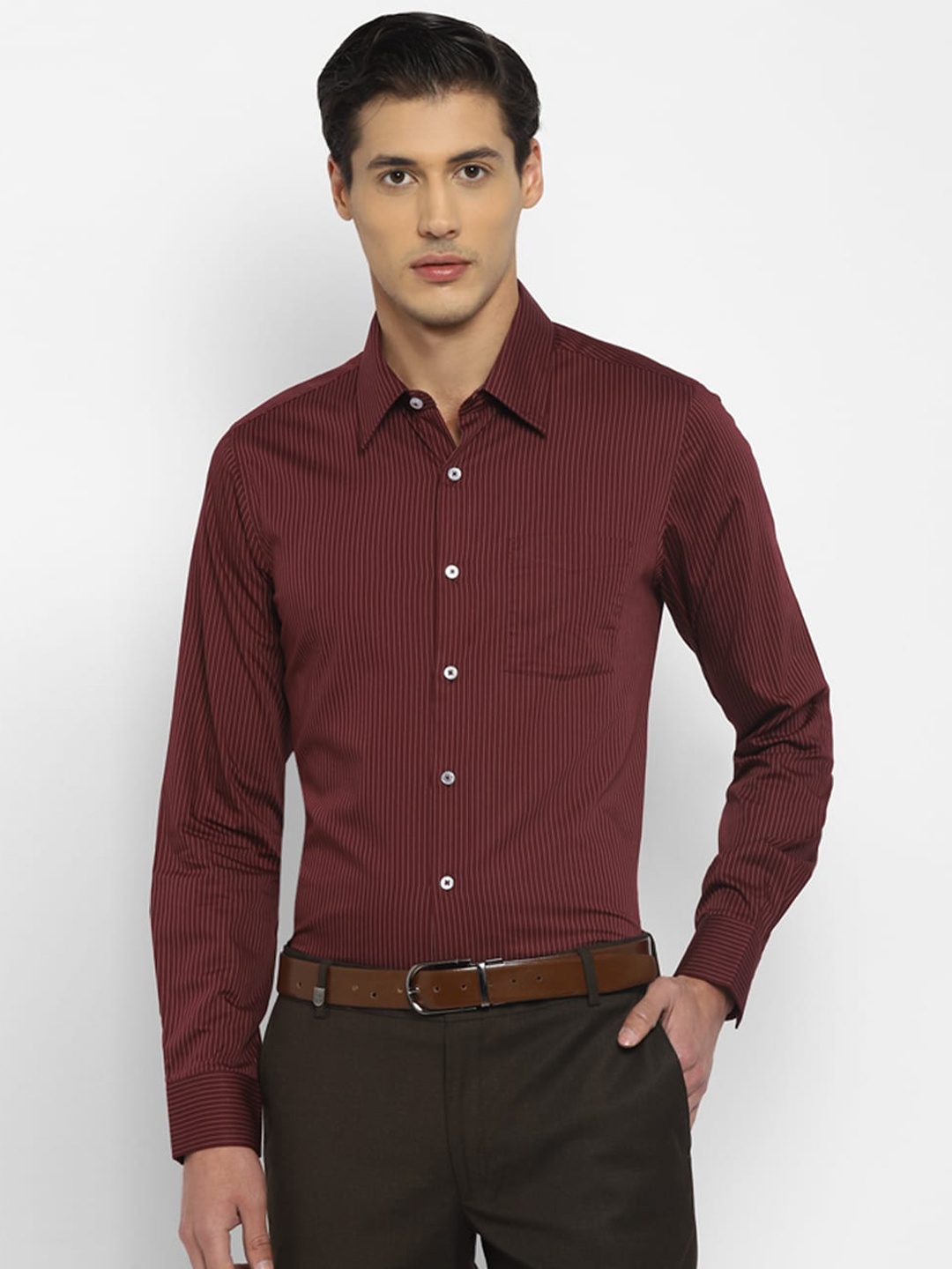 

TOP BRASS Pure Cotton Formal Shirt, Brown