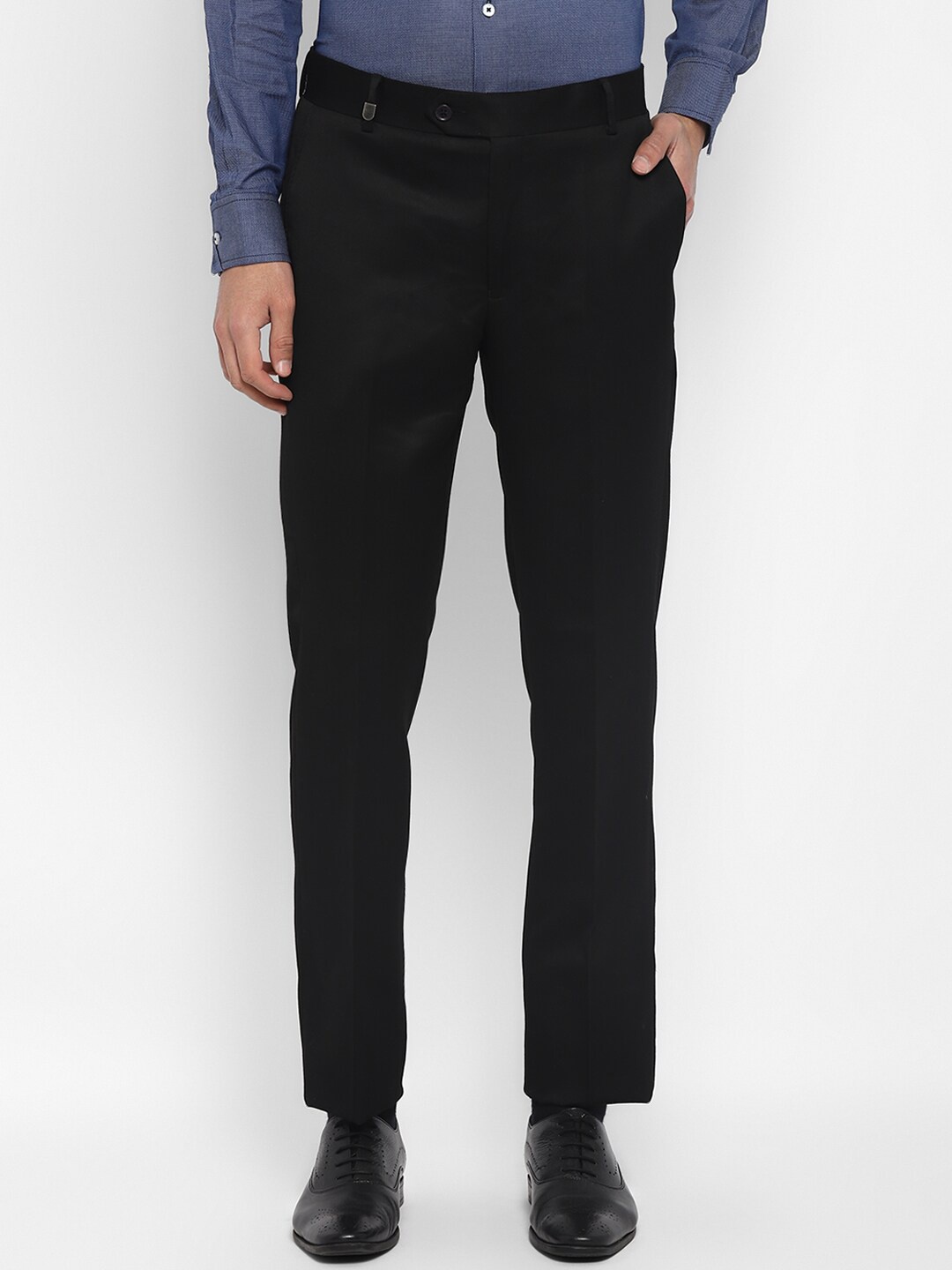 

TOP BRASS Men Mid-Rise Formal Trousers, Black
