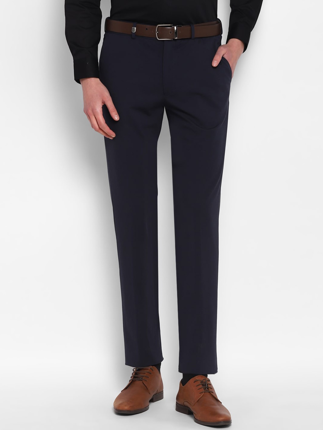 

TOP BRASS Men Slim Fit Formal Trousers, Navy blue