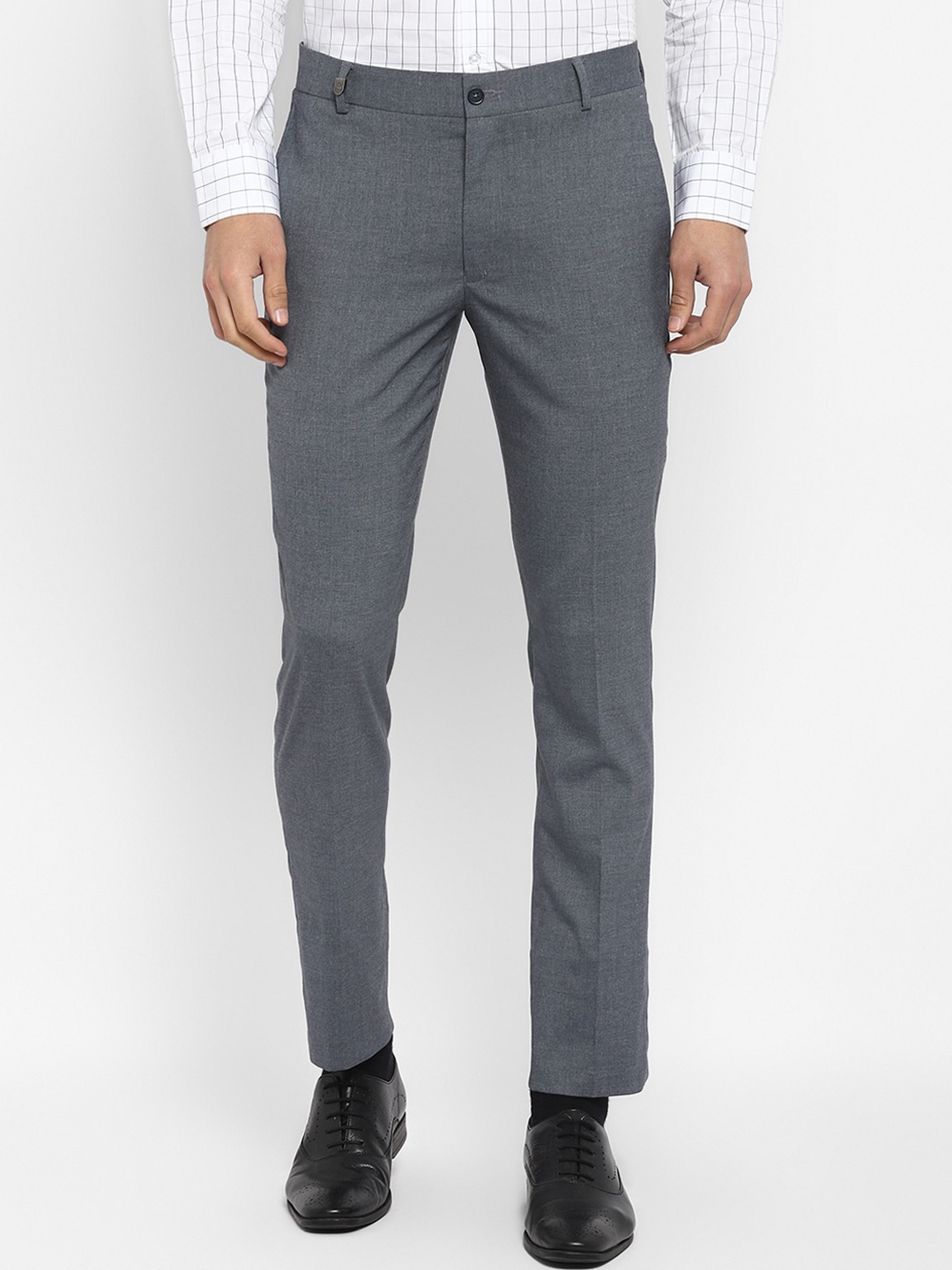 

TOP BRASS Men Slim Fit Formal Trousers, Grey