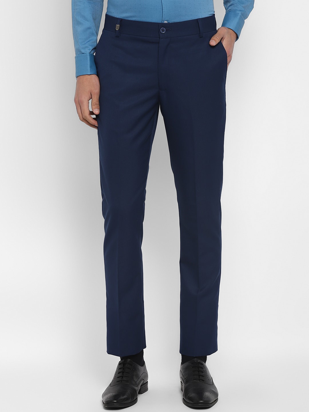 

TOP BRASS Men Slim Fit Formal Trousers, Navy blue