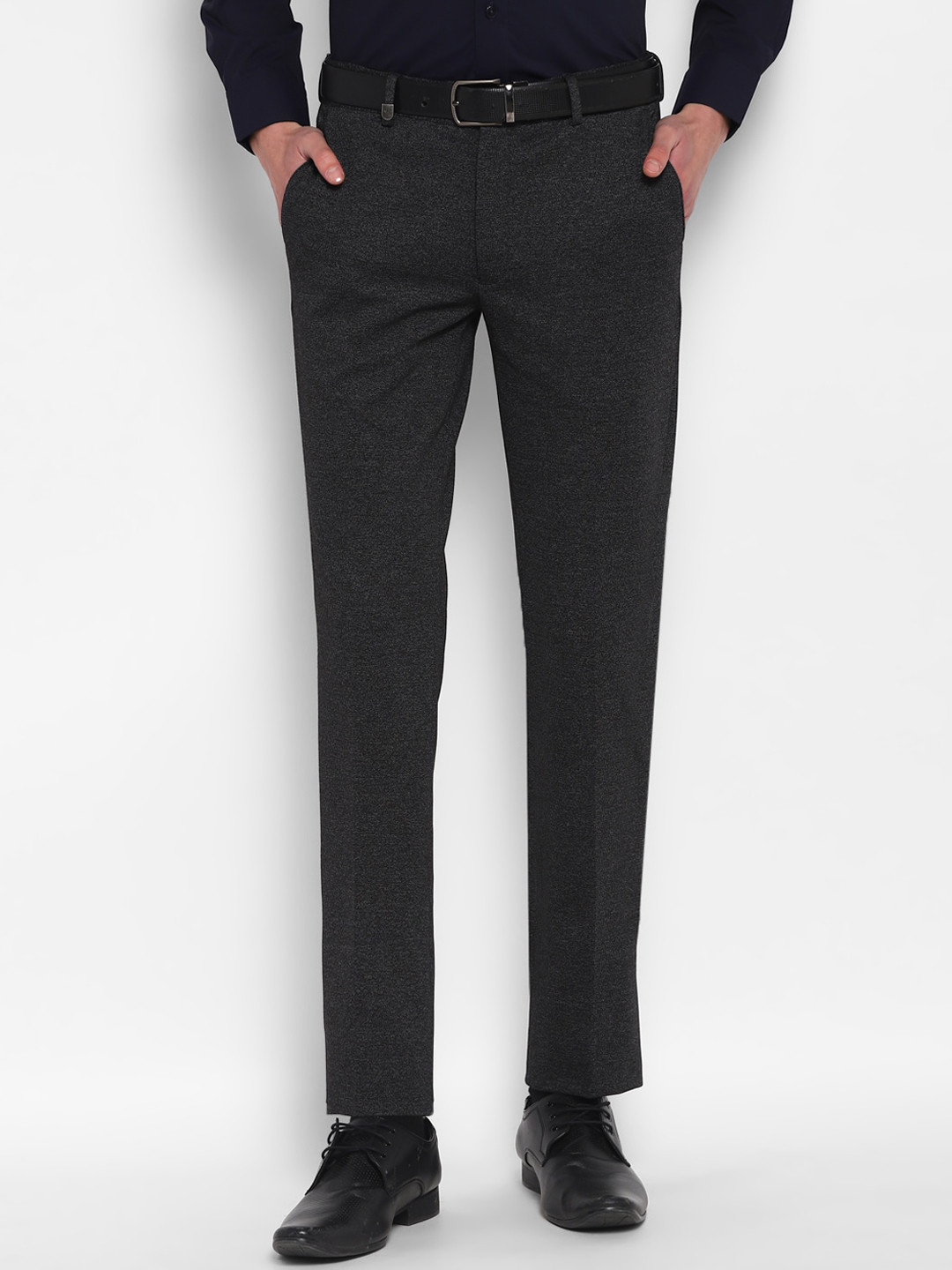 

TOP BRASS Men Slim Fit Formal Trousers, Black