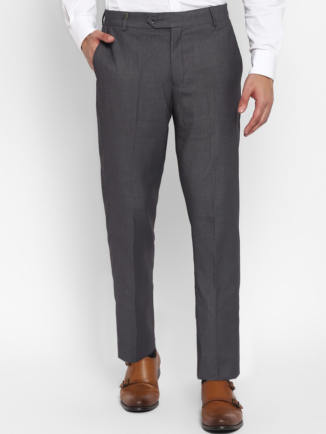 

TOP BRASS Men Mid-Rise Formal Trouser, Grey