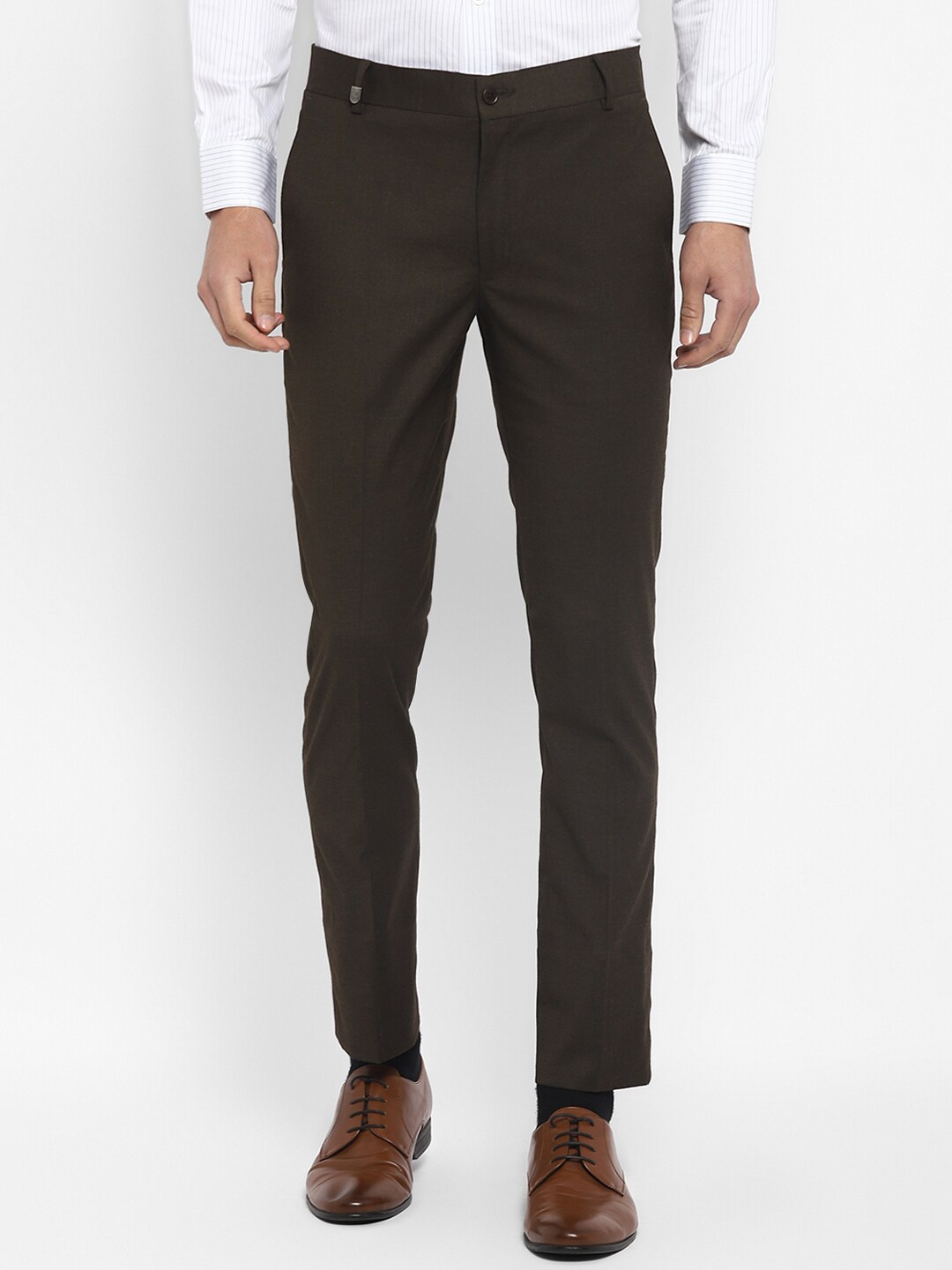 

TOP BRASS Men Slim Fit Formal Trouser, Brown