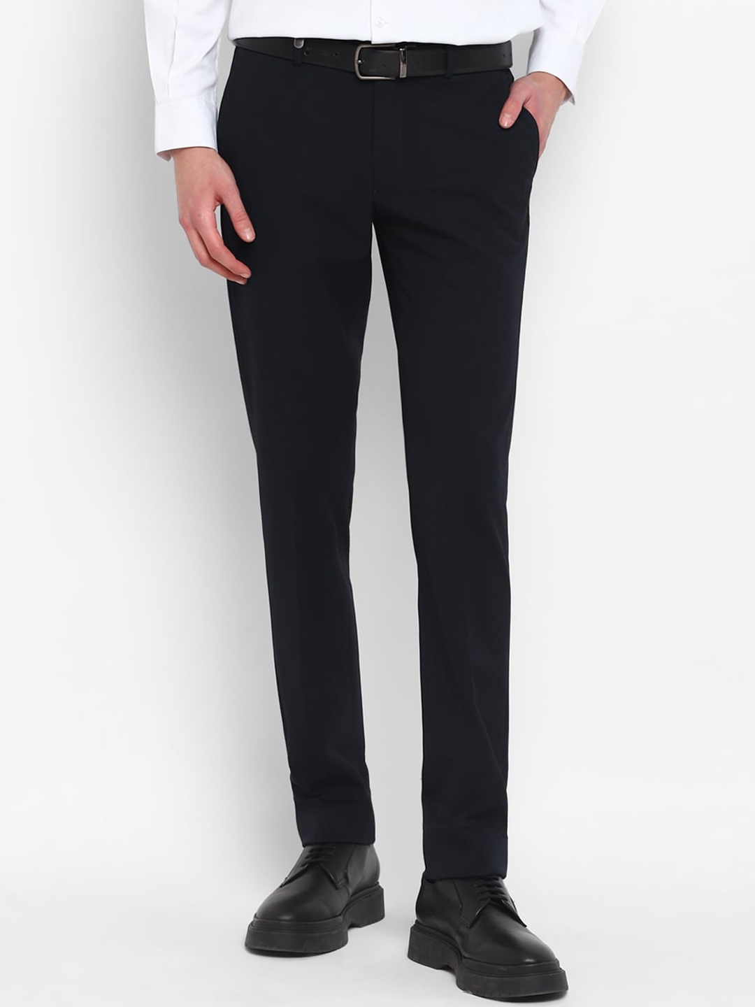 

TOP BRASS Men Mid-Rise Slim Fit Formal Trouser, Navy blue