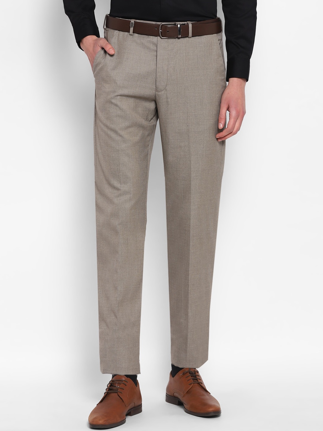

TOP BRASS Men Slim Fit Formal Trouser, Beige