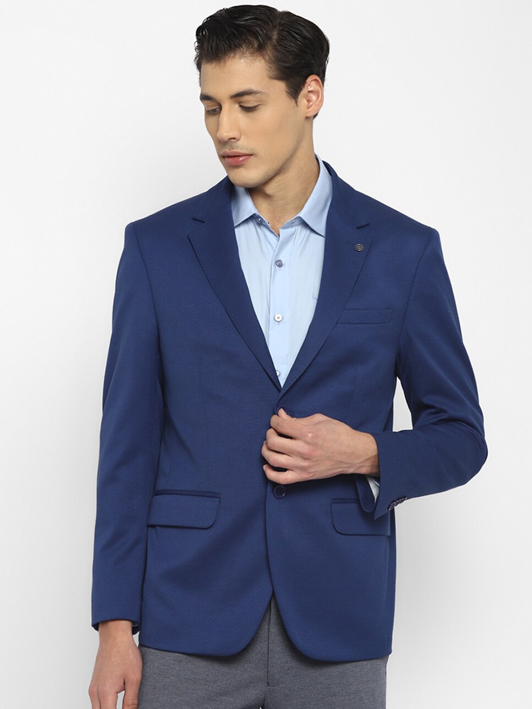 

TOP BRASS Single Breasted Notched Lapel Formal Blazer, Blue