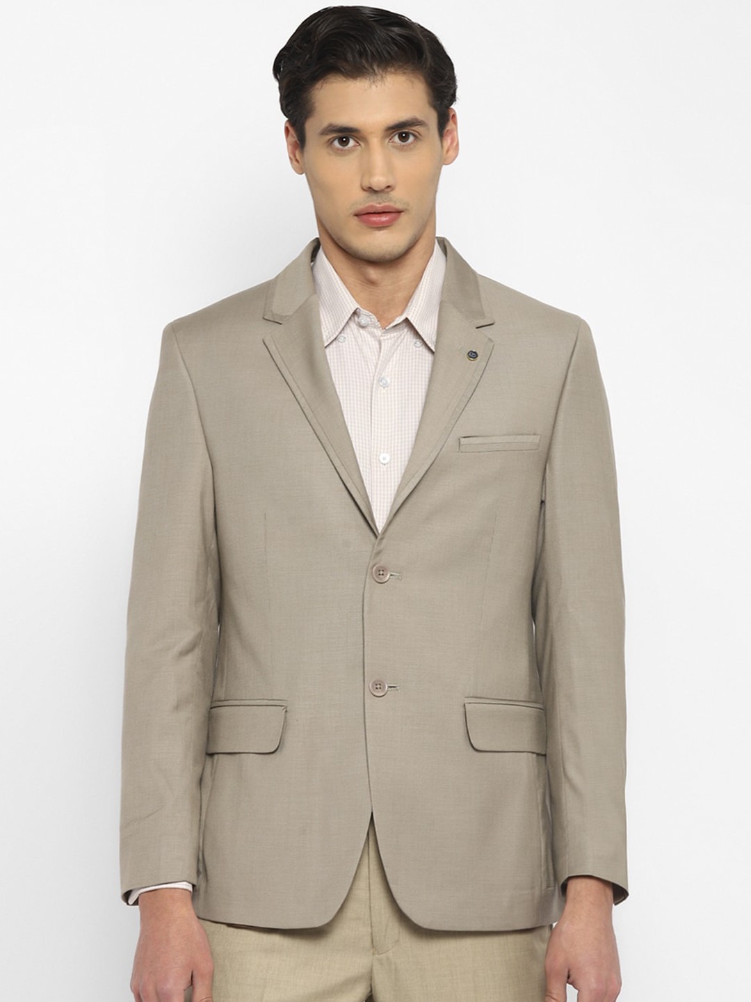 

TOP BRASS Single Breasted Notched Lapel Formal Blazer, Beige