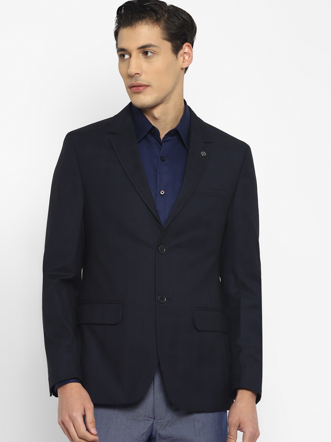 

TOP BRASS Single Breasted Notched Lapel Formal Blazer, Navy blue