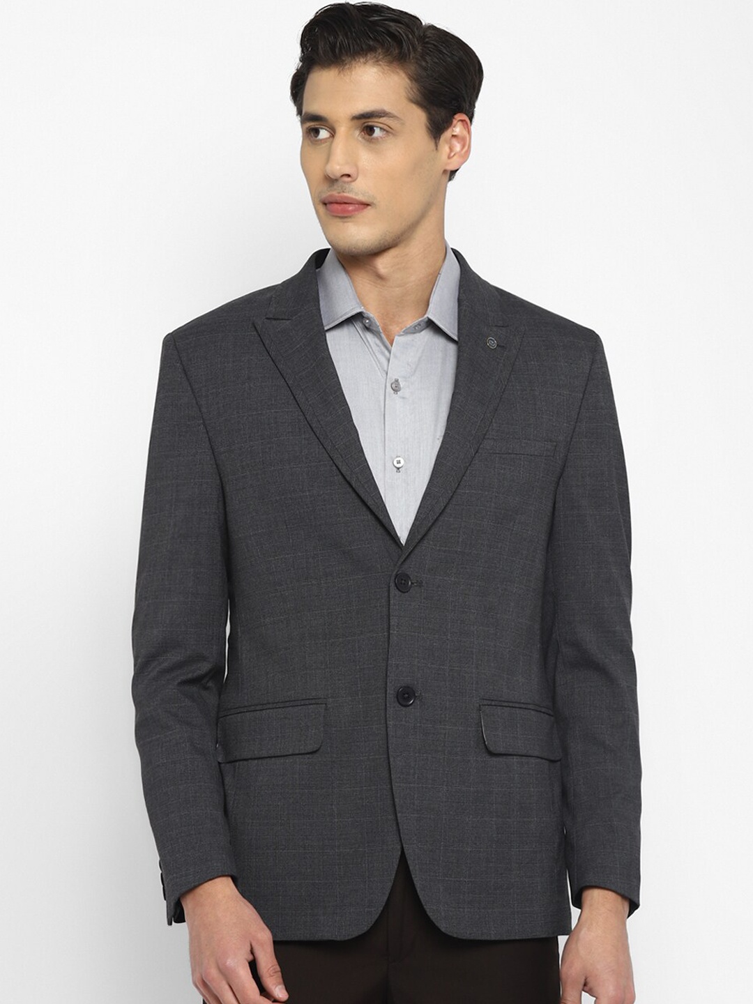 

TOP BRASS Single Breasted Peaked Lapel Formal Blazer, Grey