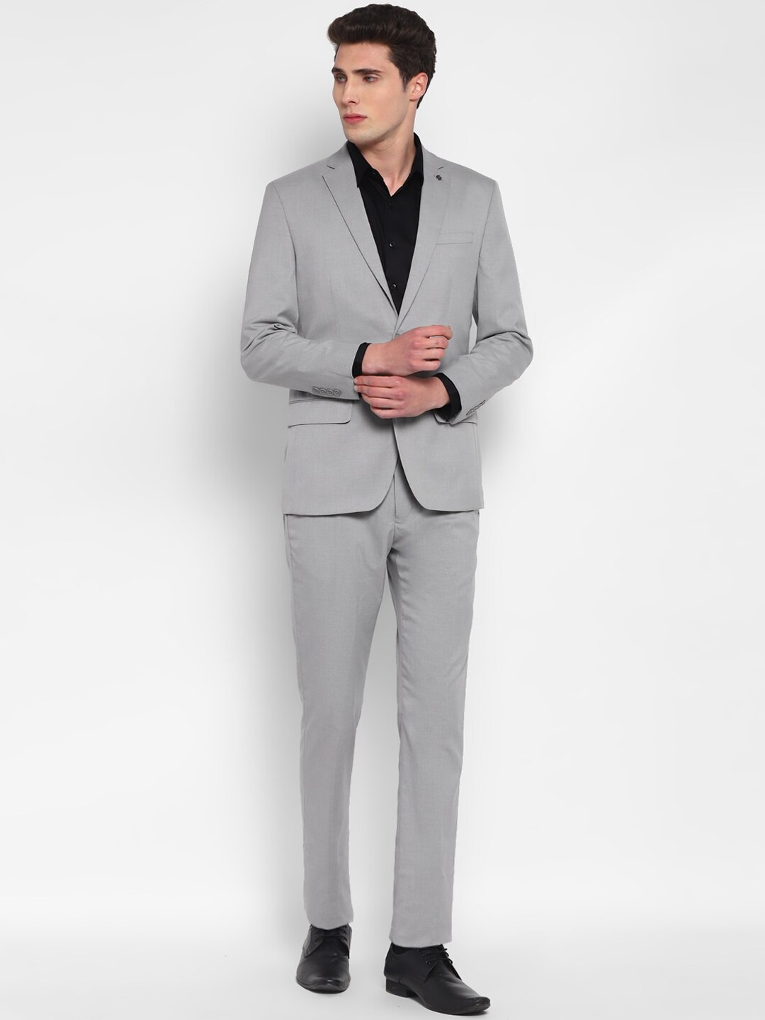 

TOP BRASS Business Fit Single-Breasted Two-Piece Formal Suit, Grey