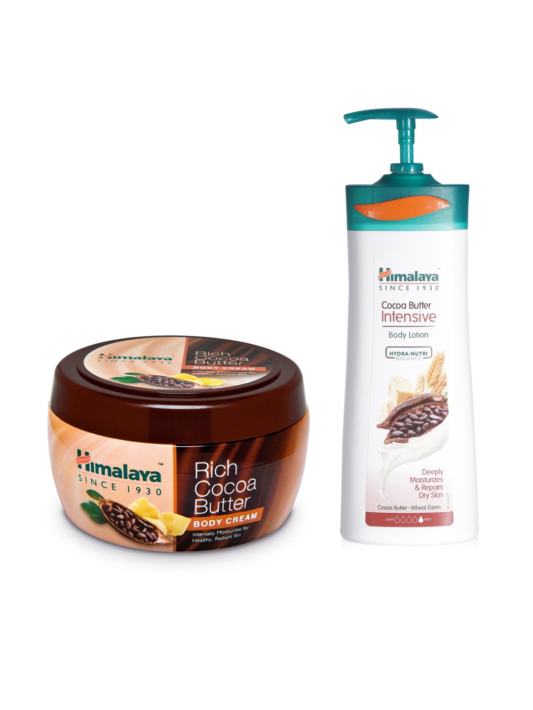 

Himalaya Set of Cocoa Butter Body Lotion 400ml & Body Cream 200ml, White