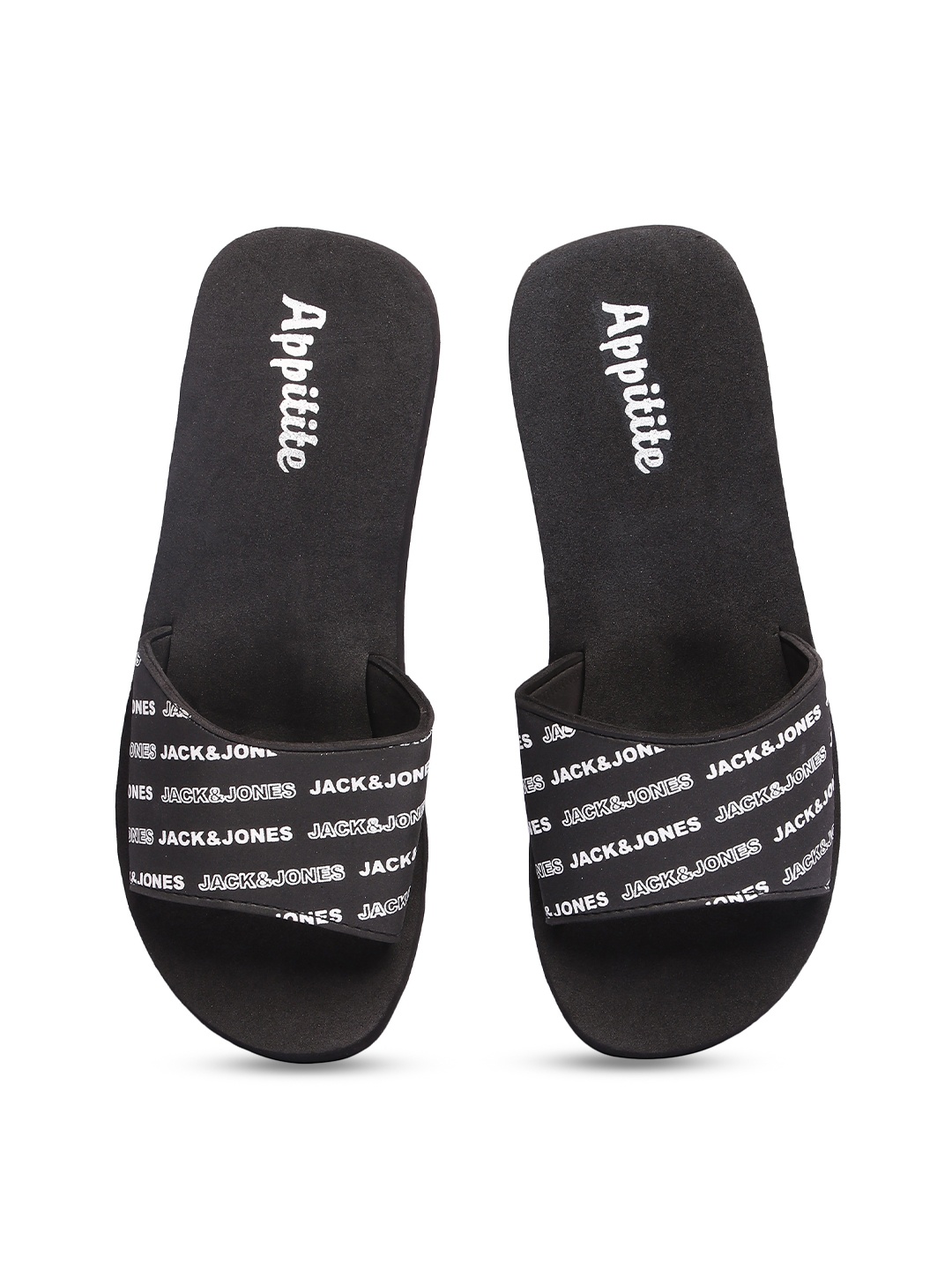 

APPITITE Men Black & White Printed Rubber Sliders