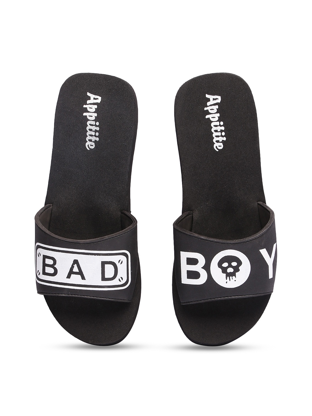 

APPITITE Men Printed Casual Rubber Sliders, Black