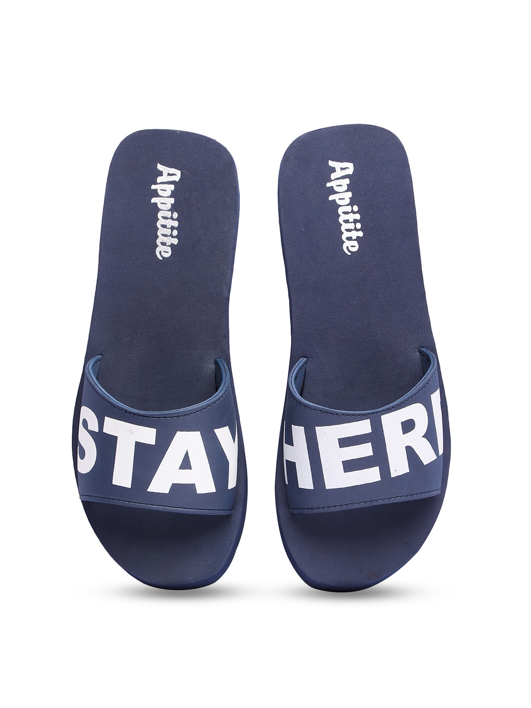 

APPITITE Men Printed Rubber Casual Sliders, Navy blue