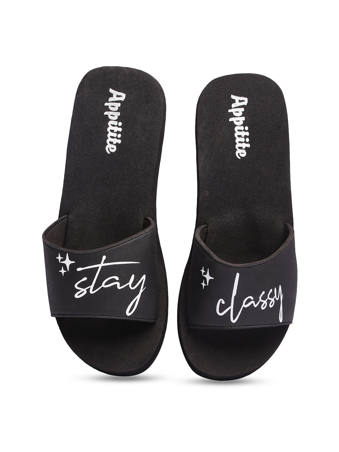 

APPITITE Men Printed Rubber Casual Sliders, Black