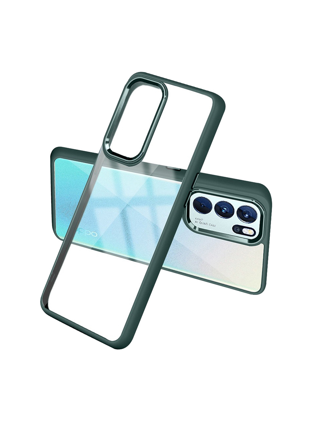 

Karwan Shock Proof Oppo Reno 6 Pro 5G Phone Back Case, Green