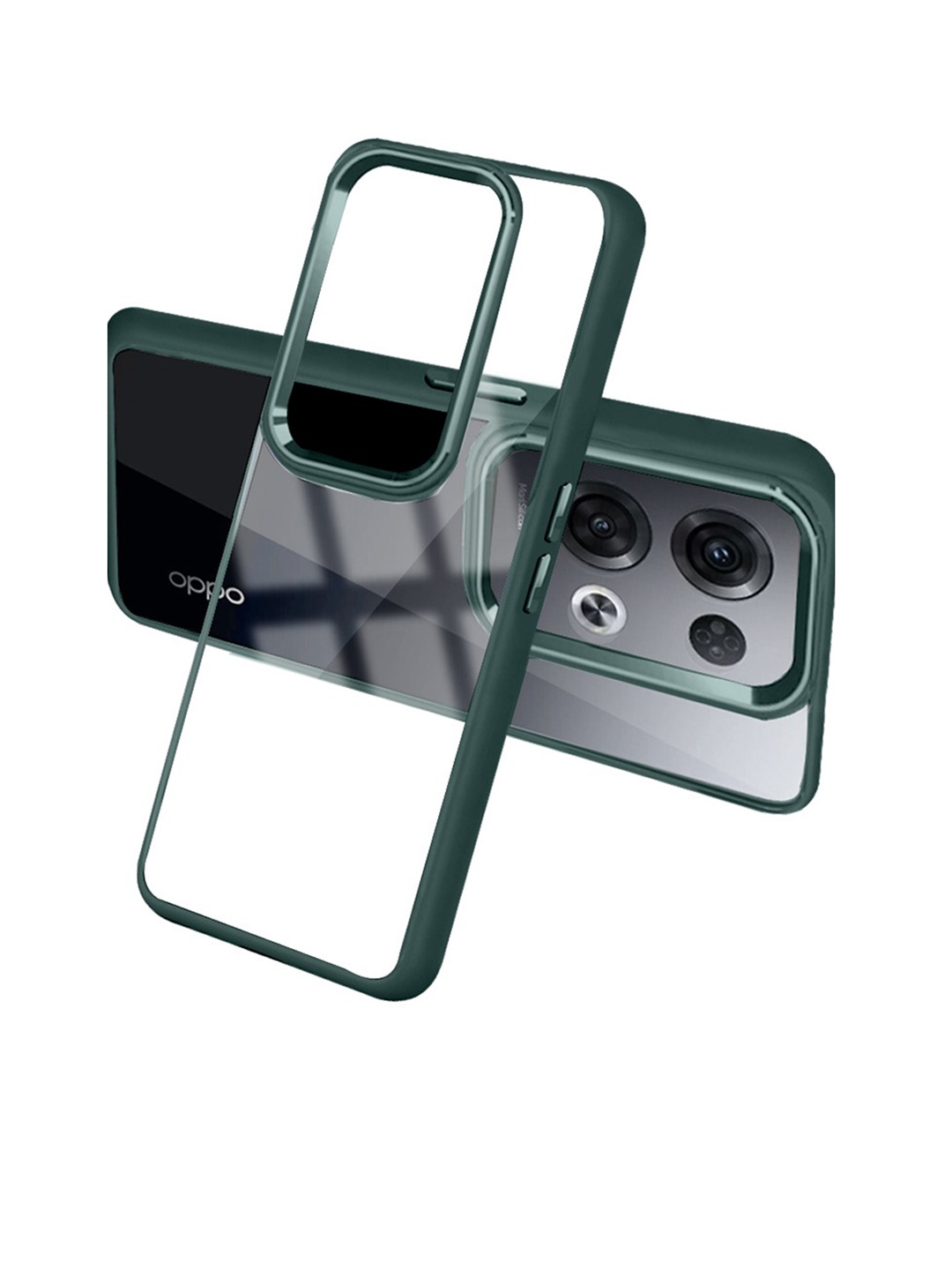

Karwan OPPO Reno8 Shock Proof Metal Phone Back Cover, Green
