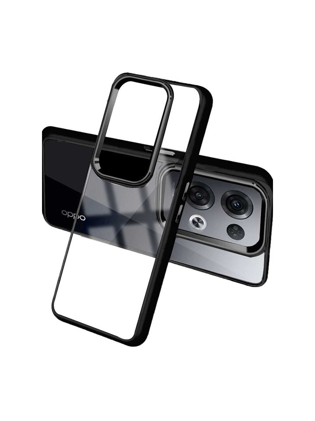 

Karwan Shock Proof Oppo Reno8 Phone Back Case, Black