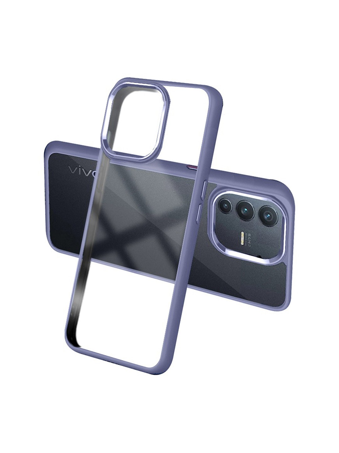 

Karwan Shock Proof Transparent vivo V23 5G Metal Phone Back Case, Purple