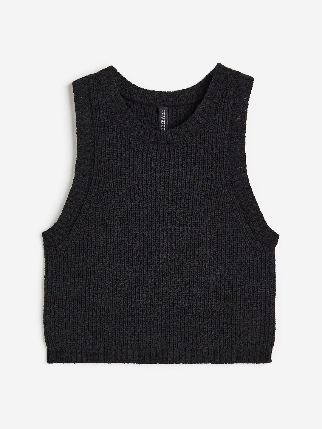 

H&M Rib-Knit Sweater Vest, Black