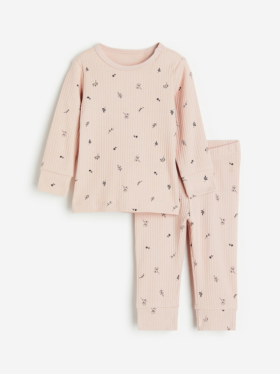 

H&M Girls Ribbed Cotton Set, Pink