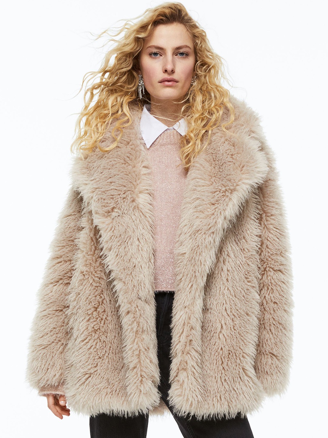 

H&M Fluffy jacket, Beige
