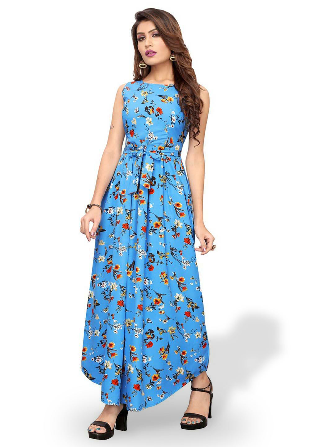 

Shubhangini Fashion Floral Crepe Maxi Dress, Blue