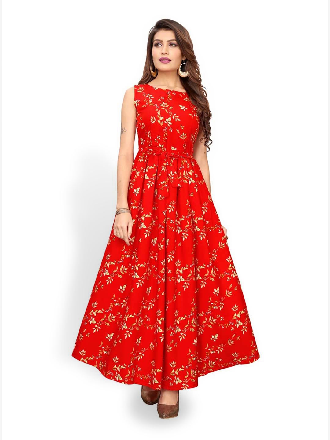 

Shubhangini Fashion Floral Crepe Maxi Dress, Red