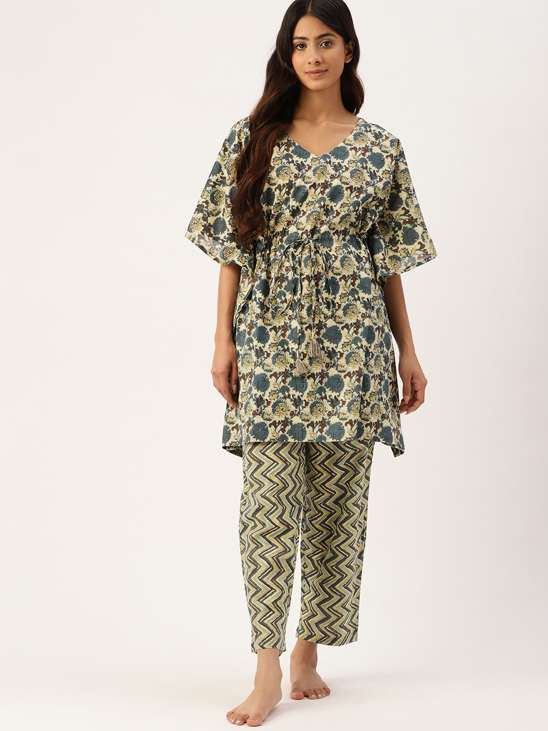 

ETC Printed Pure Cotton Night Suit, Green