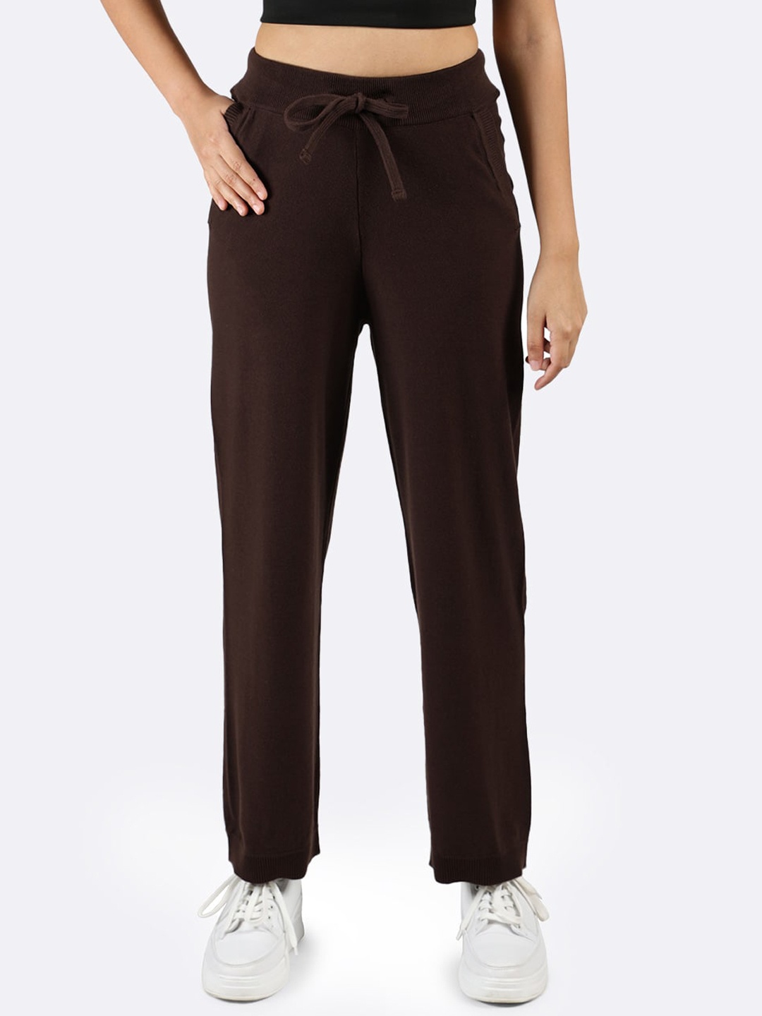 

Blissclub Women Move All Day Plus Size Relaxed-Fit Pure Cotton Track Pants, Brown